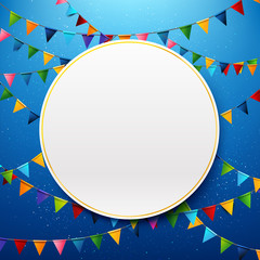 Obraz premium Blank circle with rainbow colorful celebration flags design element 0001