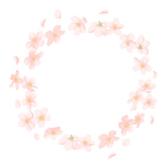 Fototapeta na wymiar 春の桜・円形フレーム
