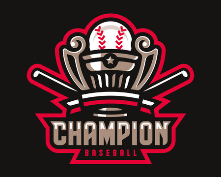 Baseball logo cup design, emblem tournament template editable for your design.
