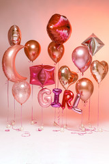 Stylish pink balloons for Valentine's day, hen party or baby shower. 