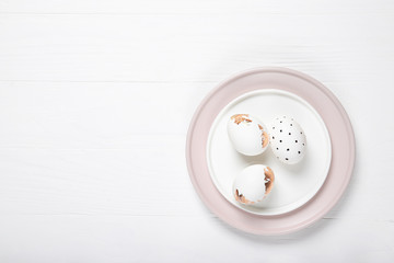 Beautiful easter eggs on a white background