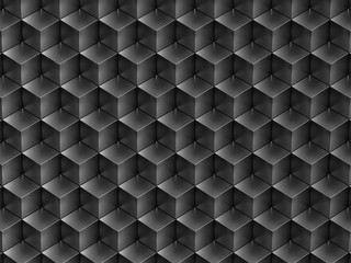 Naklejka premium Abstract black 3D geometric metal cubes background. 3d rendering - illustration.