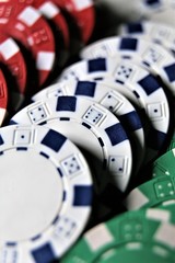 poker chips on table