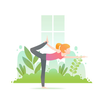 Woman doing dancing pose in yoga