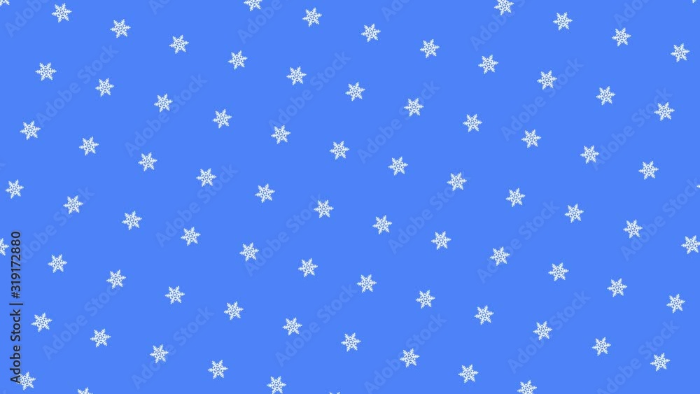 Poster abstract small cute blue stars rotating and flowing on black background, seamless loop. animation. f