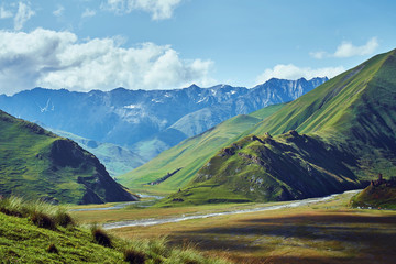 Amazing mountain landscape, wildlife traveling, to the mountains.