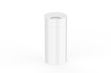 Salt and pepper shaker mock up template, blank round jar pet plastic bottle, 3d illustration