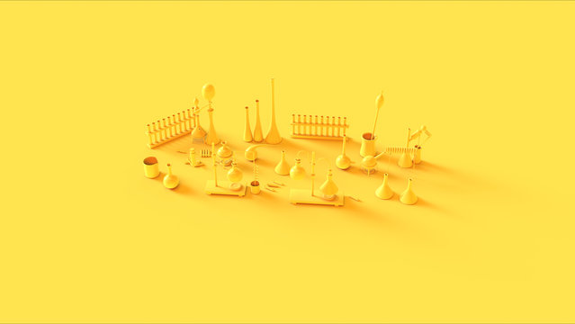 Yellow Lab Equipment 3d illustration 3d render