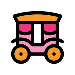 valentines related love and romance carriage vectors with editable stroke,