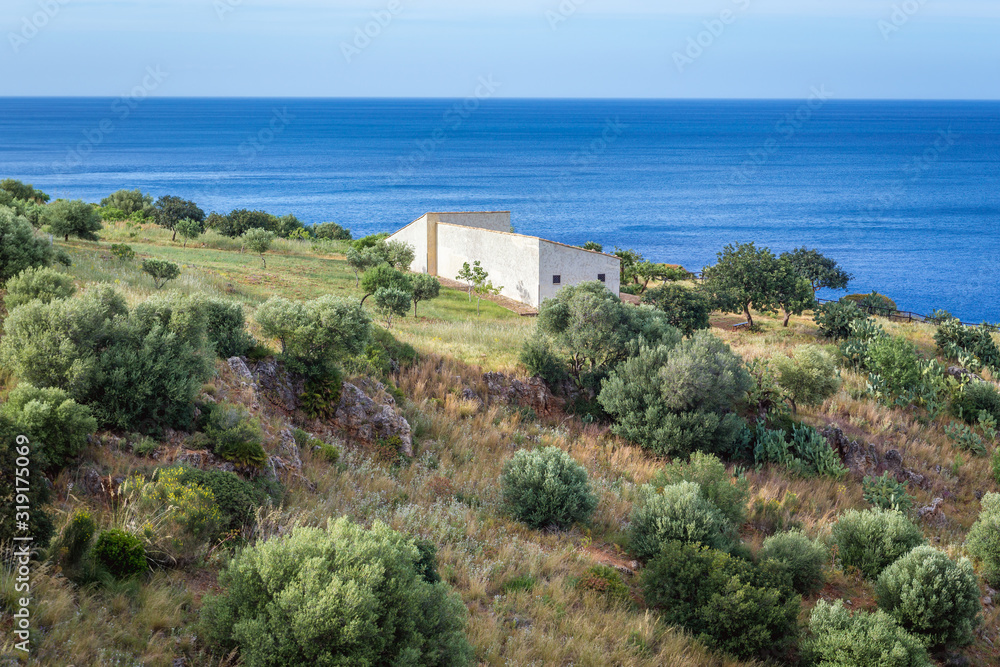 Canvas Prints Museum in Zingaro park, oldest nature reserve on Sicily Island in Italy