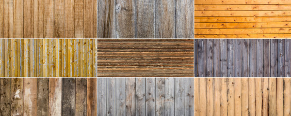 Texture set of old wooden surface background