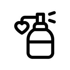 valentines related love and romance hand wash bottles with heart vector in lineal style,