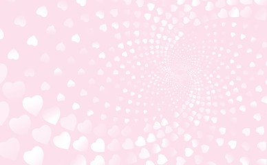 Valentines day spiral background with hearts