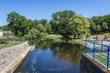 Fototapeta na wymiar River Rega in Gryfice town, West Pomerania Province of Poland