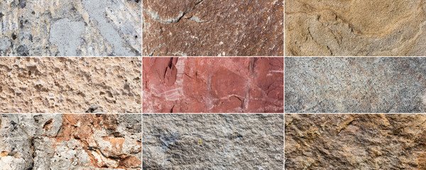 collection of 9 stone texture backgrounds