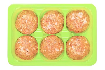 round meatballs made from raw minced