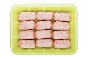 sausages on a white background