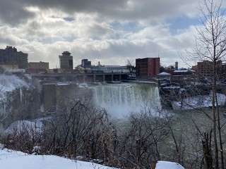 Rochester New York in winter upper falls