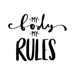 Body positive lettering. Happy body positive quote.