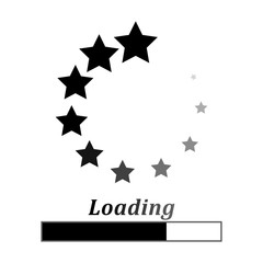 Loading circle black stars on a white background, vector