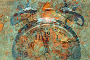 Fototapeta na wymiar Abstract Doomsday clock near to midnight