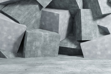 Abstract background of concrete wall. 3D rendering.