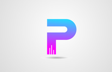 pink blue alphabet letter P logo icon design template for corporate business