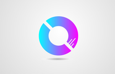 pink blue alphabet letter O logo icon design template for corporate business
