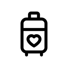 love and wedding related heart on luggage vectors in lineal style,
