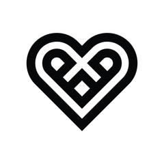 Heart Shape, Black Color vector
