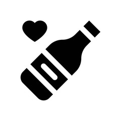 love and wedding related wine bottle with heart vectors with solid design,