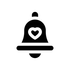 love and wedding related heart on hand bell vectors with solid design,