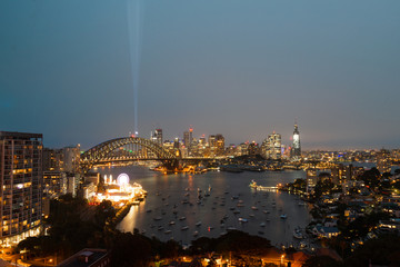 Naklejka na ściany i meble Sydney Skyline at dusk, view from the North Sydney.