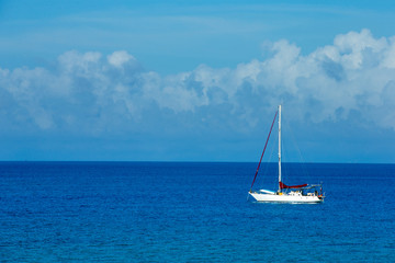 Beautiful sky and blue sea. sea beach