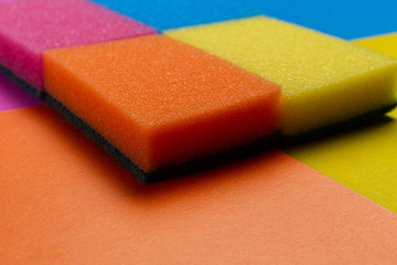 Colorful sponges for washing dishes