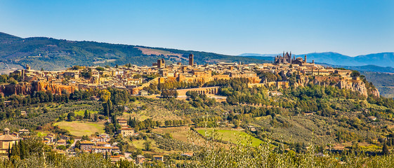 View of the city of Orvieto in the province of Terni in Umbria Italy