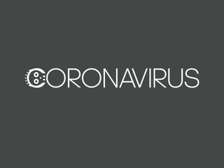 Logo with the text coronary virus. Vector.