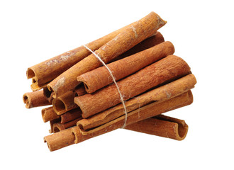 Cinnamon on a white background