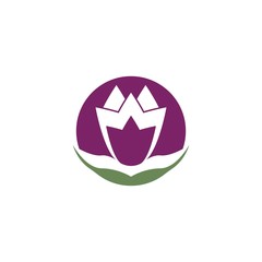 Vector illustration icon of beautiful tulips with white background