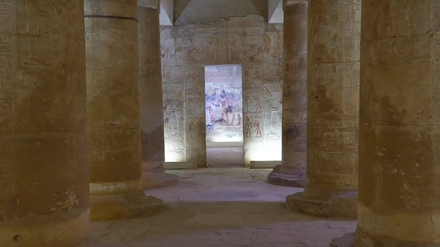 Temple of Seti I in Abydos. Abydos is notable for the memorial temple of Seti I, which contains the Abydos of Egypt King List from Menes until Seti I's father, Ramesses I. Egypt.