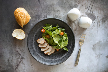 Sliced Pork Tenderloin with a Green Salad