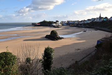 North Beach in Tenby on a January afternoon.