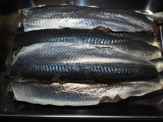 三枚おろしにしたウルメイワシ