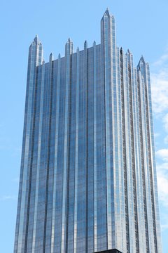 PITTSBURGH, USA - JUNE 30, 2013: One PPG Place skyscraper in Pittsburgh. The building's tenants include Deloitte, Highwoods Properties, Schneider Downs and Kraft Heinz Company.