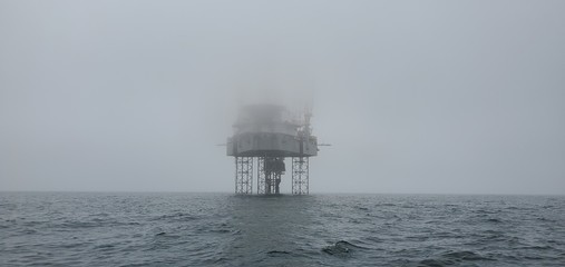 rig in fog