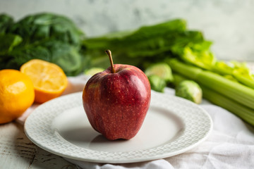 Apple on a plate