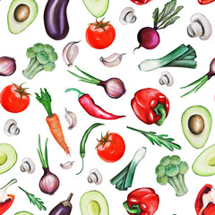 Vegetables, hand-drawn in gouache, an emulation of oil painting. mushrooms, carrots, onions, beets, avocados, mushrooms, garlic, broccoli, eggplant. suitable for corporate identity and other