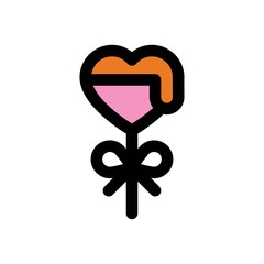 valentines related love and romance heart shape lollipop vectors with editable stroke,