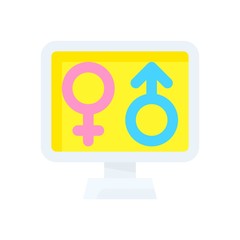 valentines related love and romance gender sign in computer vectors in flat design,
