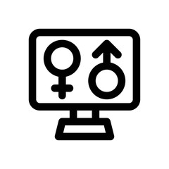 valentines related love and romance gender sign in computer vectors in lineal style,